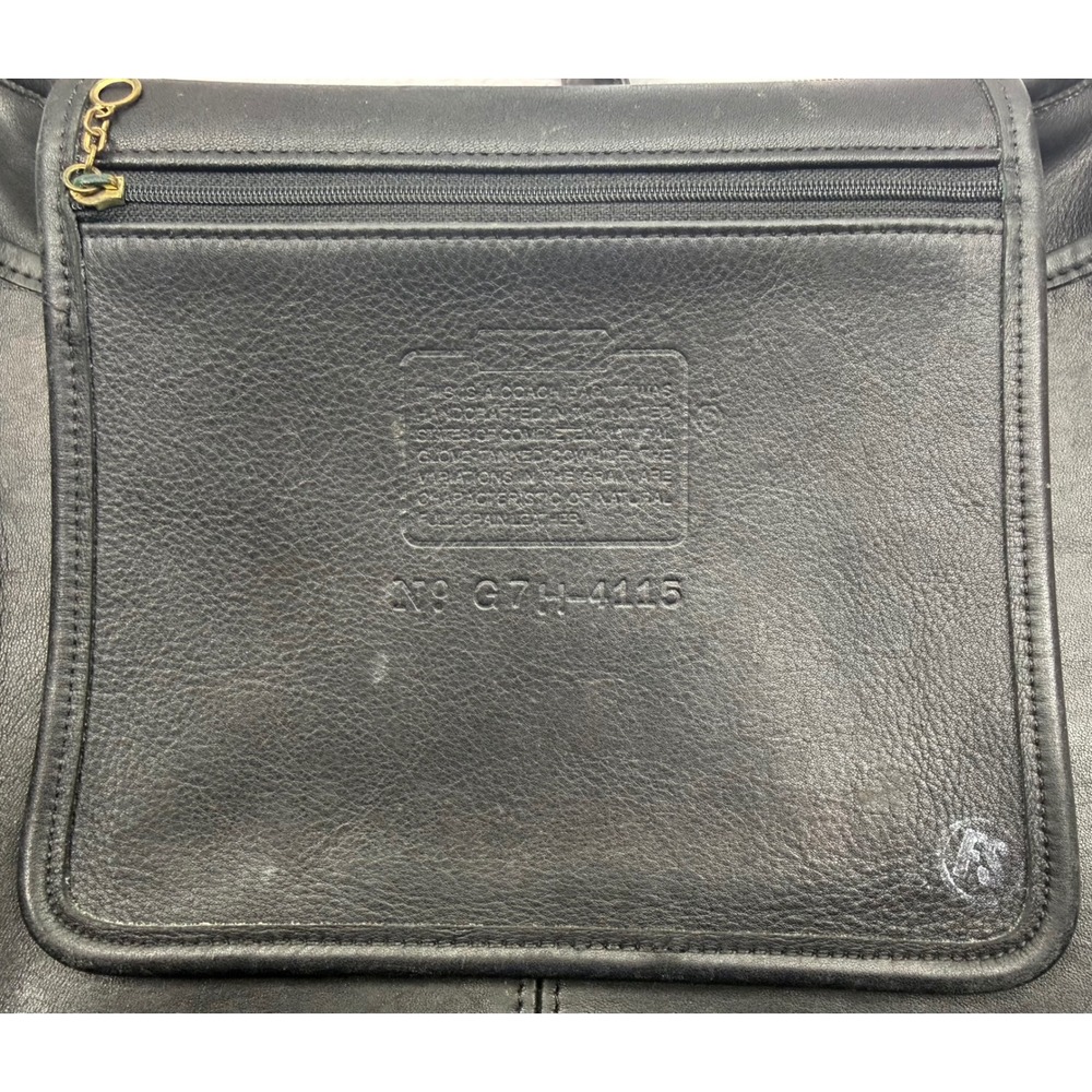 Vintage‎ Coach 4115 Whitney Flap Crossbody Shoulder Bag Black Leather Brass USA - Picture 9 of 12